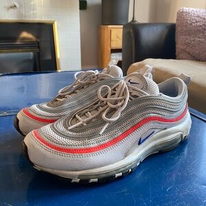 Nike Air Max 97 Silver with Neon and Blue Accents